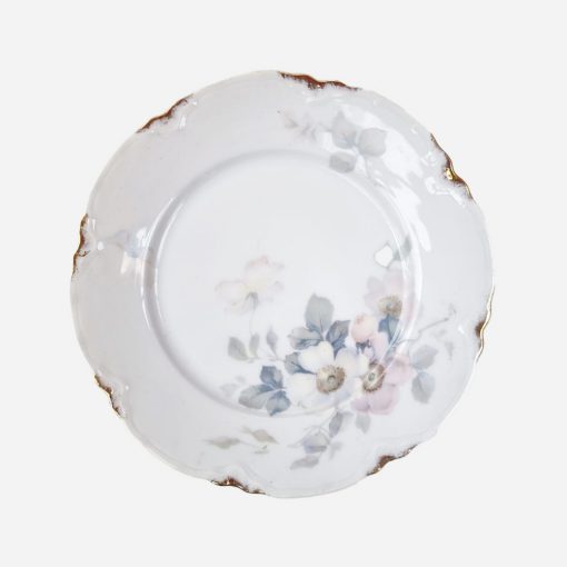 Juego de 6 Platos de Pan Thomas Bavaria Floral Borde Dorado