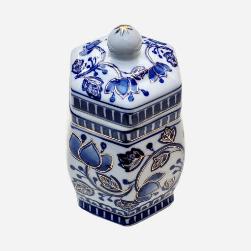 Potiche Inglés Chinoiserie Hexagonal sin sello