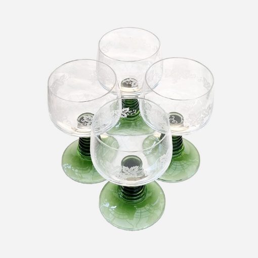 Juego de 4 Copas De Vidrio Alemanas de Vino