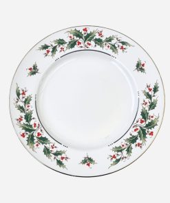 Juego de 4 Platos de Pan Navidad Holly Yuletide