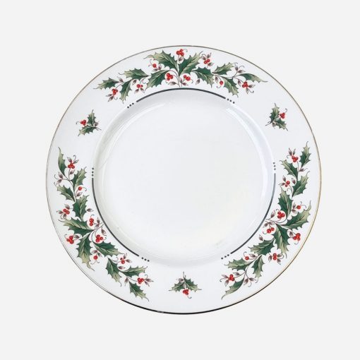 Juego de 4 Platos de Pan Navidad Holly Yuletide