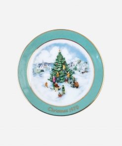 Mini Plato Decorativo Navidad Avon 1989 Trimming The Tree