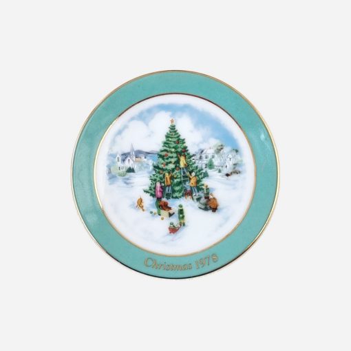 Mini Plato Decorativo Navidad Avon 1989 Trimming The Tree