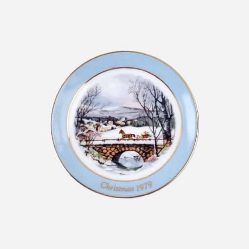 Mini Plato Decorativo Navidad Avon 1989 Dashing to The Snow