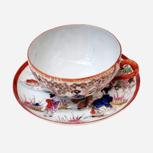 Dúo de Té Japonés Años '40 Cáscara de Huevo