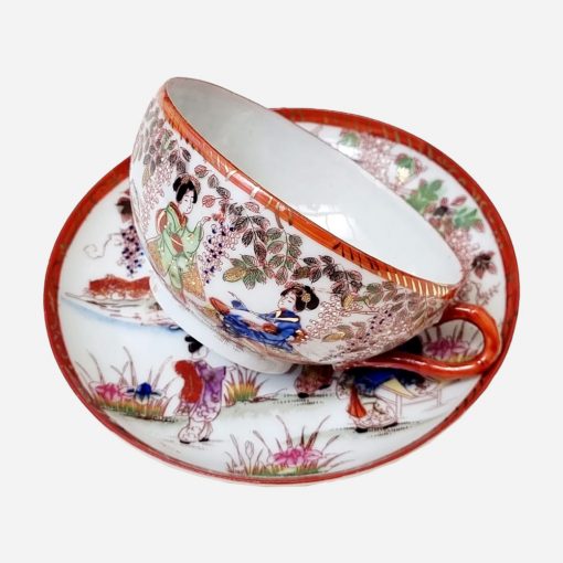 Dúo de Té Japonés Años '40 Cáscara de Huevo - Imagen 2