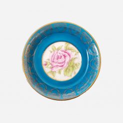 Mini Plato Decorativo Inglés Stanley Centro Floral Bode Dorado