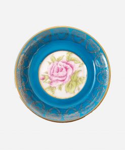 Mini Plato Decorativo Inglés Stanley Centro Floral Bode Dorado