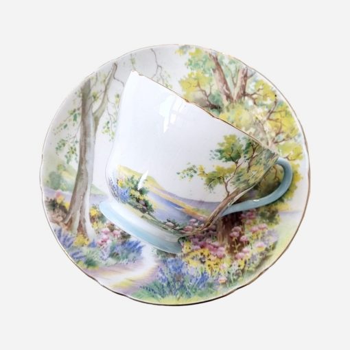 Dúo de Té Inglés Vintage años '50 Shelley Woodland - Imagen 2