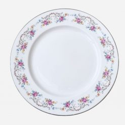 Plato de Torta Inglés Berkshire Floral Borde Plateado