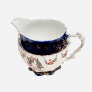 Cremero Francés Blue Cobalt Dorado Floral