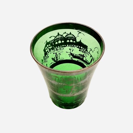 Botella Licorera Italiana con 4 Vasos Años '50 Pintada a Mano-Plateado en Plata - Imagen 4