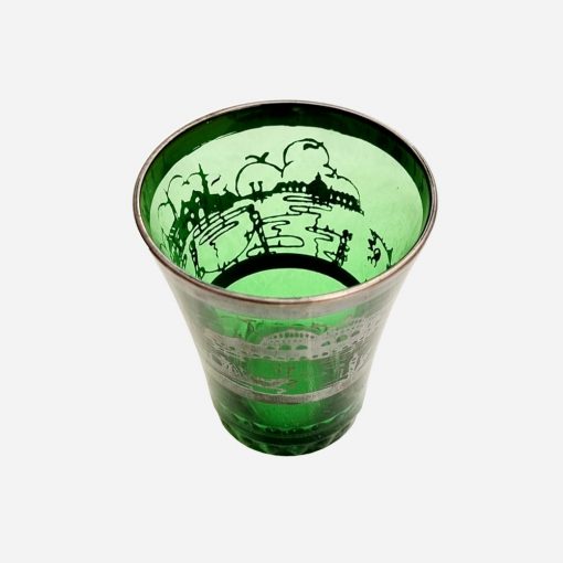 Botella Licorera Italiana con 4 Vasos Años '50 Pintada a Mano-Plateado en Plata - Imagen 5