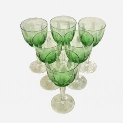 Juego de 6 Copas Francesas de Cristal Tallado