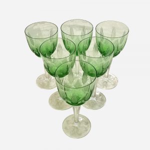 Juego de 6 Copas Francesas de Cristal Tallado