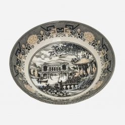 Alternative view of Bowl Inglés Royal Stafford-Burslem Black Gold Willow Pagoda