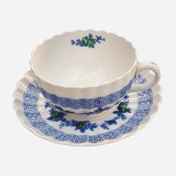 Dúo de Té Inglés Copeland Spode Blue Belle Circa 1929
