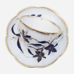 Alternative view of Dúo de Té Alemán Cáscara de Huevo Blanco Blue Cobalt Dorado